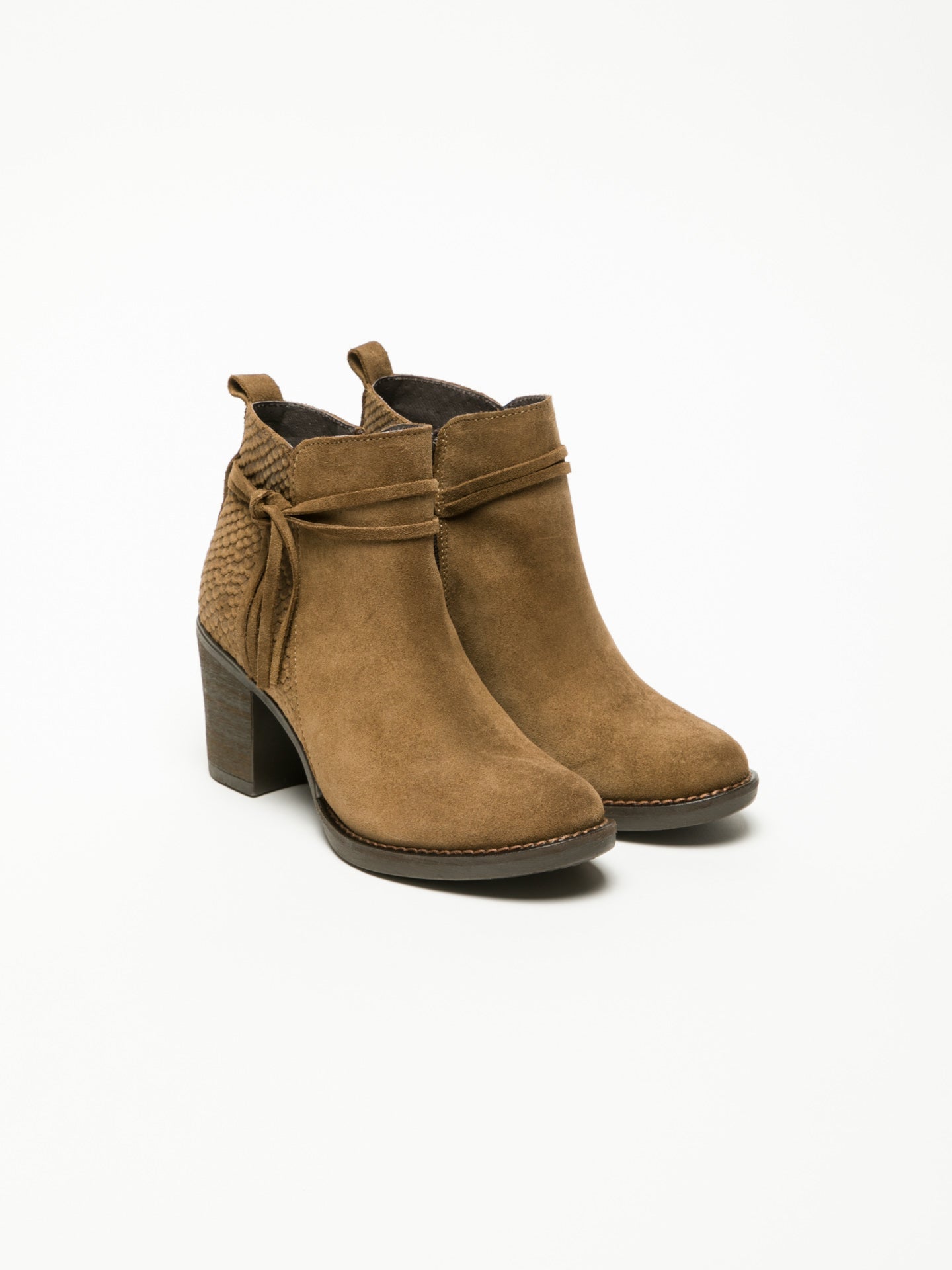 Foreva Tan Zip Up Ankle Boots